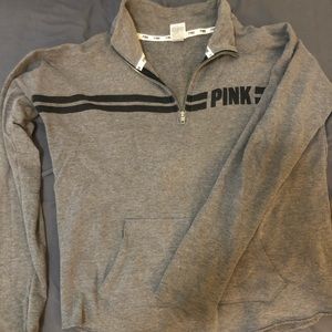 Victoria’s Secret Pink Gray Quarter-Zip Sweater